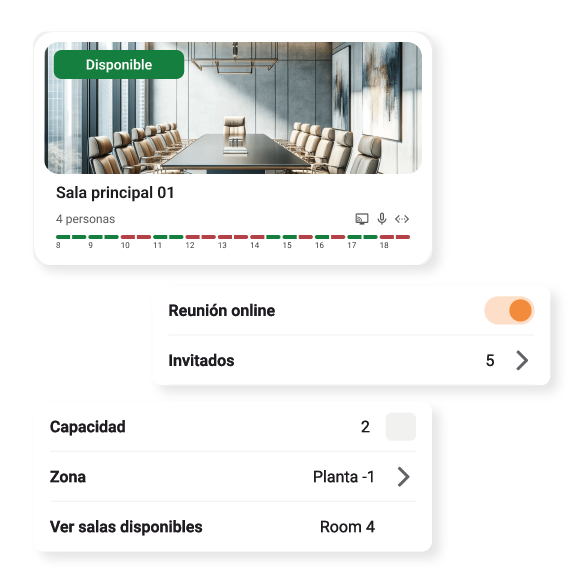 Sistema de reservas de salas de reuniones Hybo